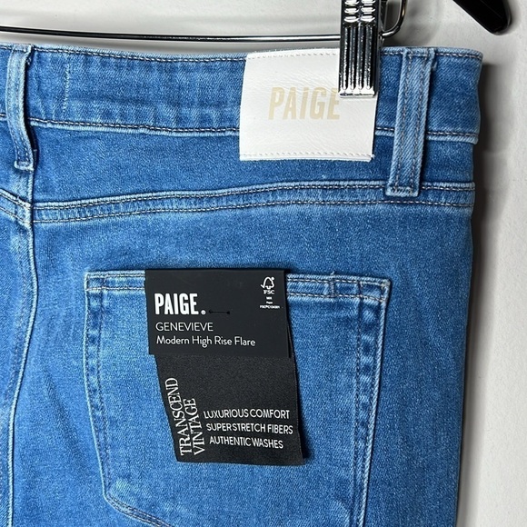 PAIGE Genevieve Modern High Rise Flare Jeans in Golden Years Size 32 NWT! - Picture 14 of 16